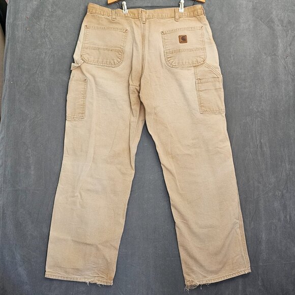 Vintage Carhartt Pants Mens 38X31 B11BRN Brown Duck Canvas Dungaree Mexico A3-30 - Picture 4 of 7